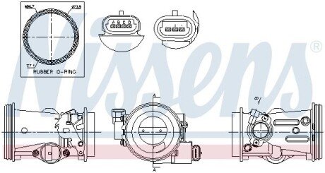 RENAULT Дросельна заслонка Logan, Sandero, Kangoo, Megane, Clio, Ford 1.6/1.4 (метал) nissens 955102