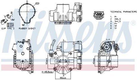 TOYOTA Дросельна заслонка AYGO 05-, YARIS 05-, CITROEN nissens 955091 на Тойота Ярис