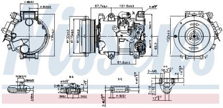 TOYOTA Компресор кондиціонера CAMRY 2.5 11- nissens 890808