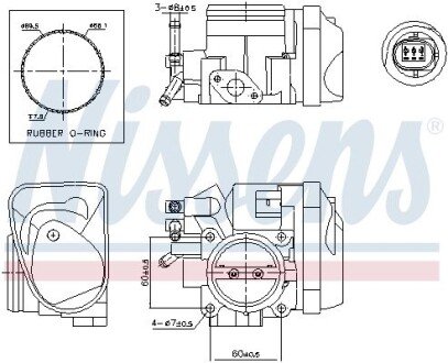 VW Дросельна заслонка Audi A3, Caddy III, Golf IV,V, Polo, Touran, Skoda Octavia 1.6 nissens 955043