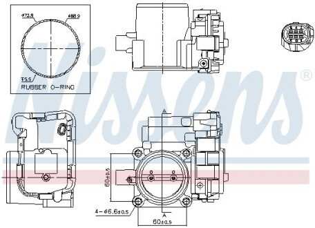 VW Дросельна заслонка Audi A3 Sportback 1.4TFSI 12-, Golf VII, Jetta IV, Passat, Polo, Skoda 1.2/1.4TFSI nissens 955054 на Фольксваген Arteon