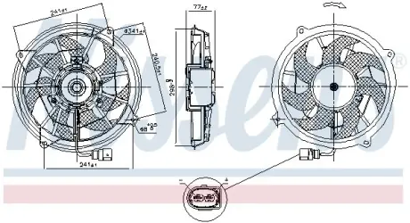 NISSENS VW Вентилятор радіатора SHARAN 1.8, 1.9, 2.0, 2.8 97- nissens 85909