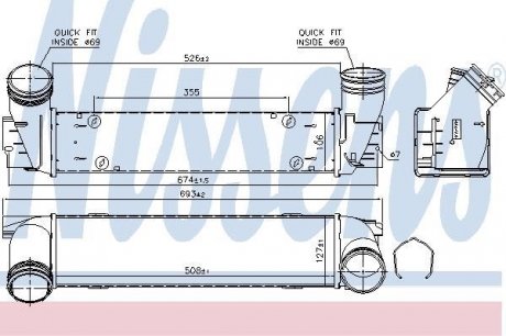 Радиатор интеркулера nissens 96337