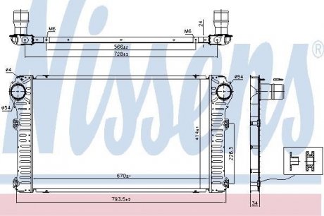 Радиатор интеркулера nissens 96347