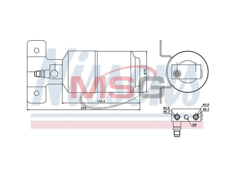 Осушитель кондиционера FORD; SEAT; VW (пр-во) nissens 95169
