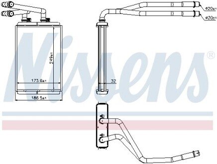 Радиатор печки (отопителя) nissens 73990