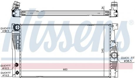 Радиатор охлаждения двигателя nissens 60836