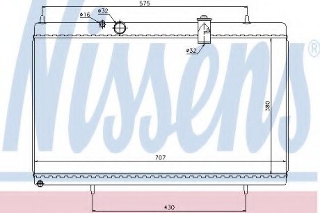 Радіатор охолодження двигуна nissens 61271