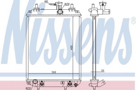 Радиатор охлаждения двигателя nissens 617548