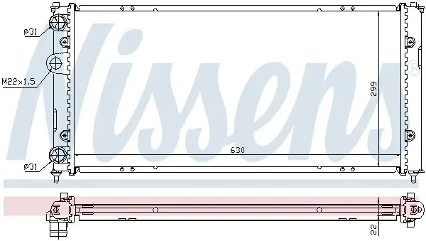 Радиатор интеркулера nissens 673001