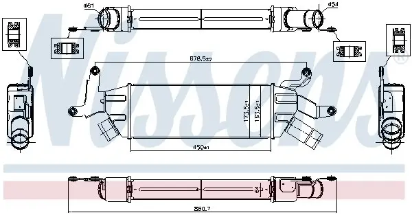 Радиатор интеркулера nissens 96086