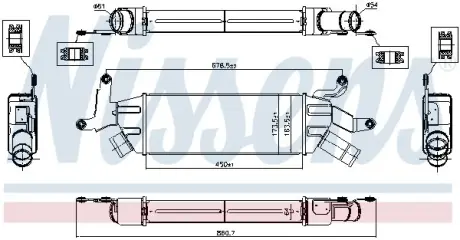 Радиатор интеркулера nissens 96086 Пежо 4007