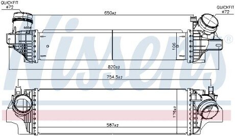 Радиатор интеркулера nissens 96103