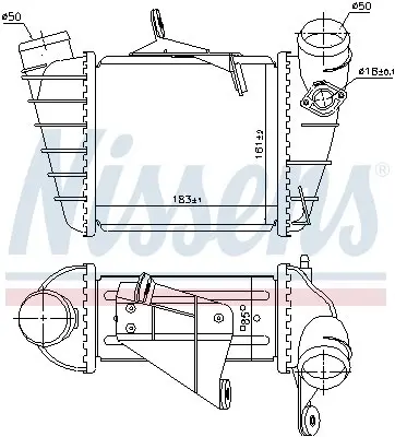 Радиатор интеркулера nissens 961200