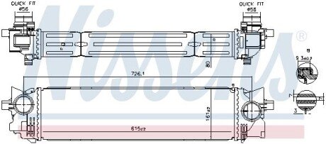 Радиатор интеркулера nissens 961265