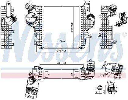 Радіатор інтеркулера nissens 961304