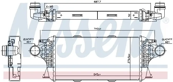 Радиатор интеркулера nissens 961458