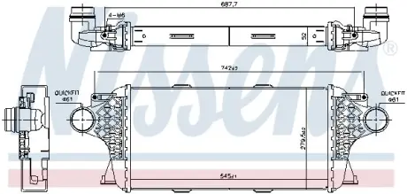 Радиатор интеркулера nissens 961458 Мерседес GLS-Class