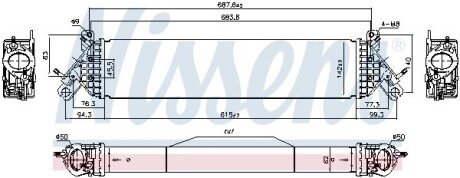 Радиатор интеркулера nissens 961545