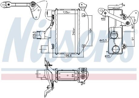 Радіатор інтеркулера nissens 96164 на Тойота Королла е120