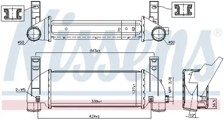 Радиатор интеркулера nissens 96219 Форд Connect