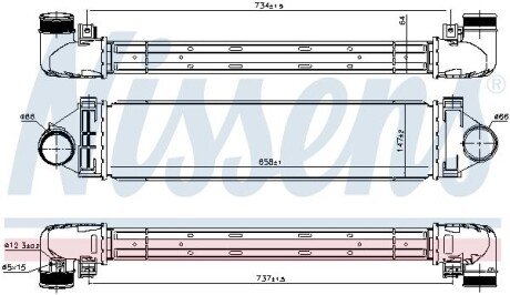 Радиатор интеркулера nissens 96349