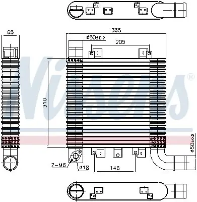 Радиатор интеркулера nissens 96366