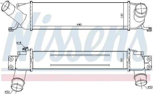 Радиатор интеркулера nissens 96458