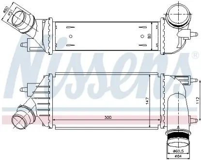 Радиатор интеркулера nissens 96467 Фиат Скудо