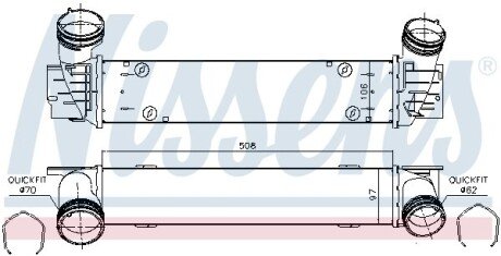 Радиатор интеркулера nissens 96480 на Бмв E87