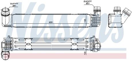 Радиатор интеркулера nissens 96543 на Рено Гранд сценик 3