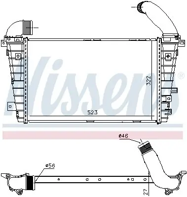 Радиатор интеркулера nissens 96586