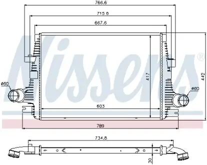 Радиатор интеркулера nissens 96644