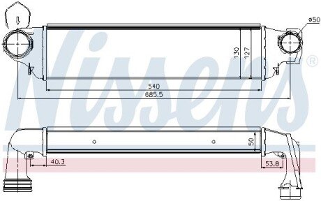 Радіатор інтеркулера nissens 96654