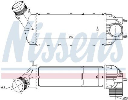 Радіатор інтеркулера nissens 96720 на Пежо 307