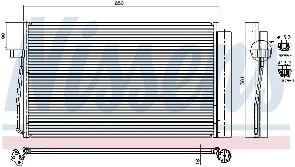 Радиатор кондиционера BMW 5 E60-E61/BMW7 E65-E66-E67-E68 (пр-во) nissens 94747