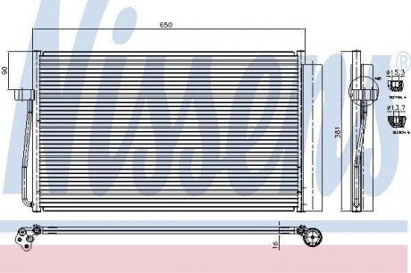 Радиатор кондиционера BMW 5 E60-E61/BMW7 E65-E66-E67-E68 (пр-во) nissens 94747
