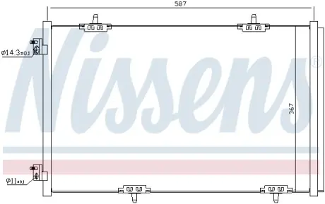 Радиатор кондиционера CITROEN C-ELYSEE (12-) (пр-во) nissens 940333 Пежо 301