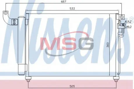 Радiатор кондицiонера nissens 940003 Киа Рио 2
