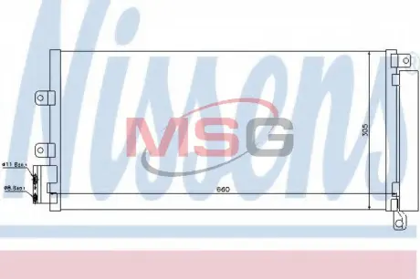 Радіатор кондиціонера nissens 940023 Фиат Линеа