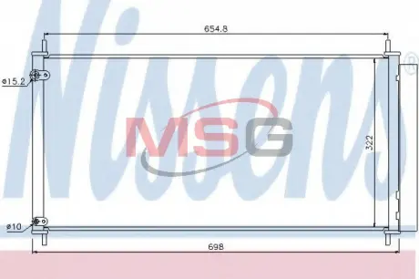 Радiатор кондицiонера nissens 940036 Тойота Королла е150