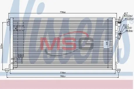 Радiатор кондицiонера nissens 940439 Митсубиси Лансер