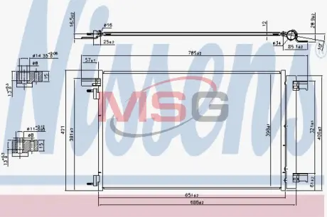 Радіатор кондиціонера nissens 940479 Пежо 308