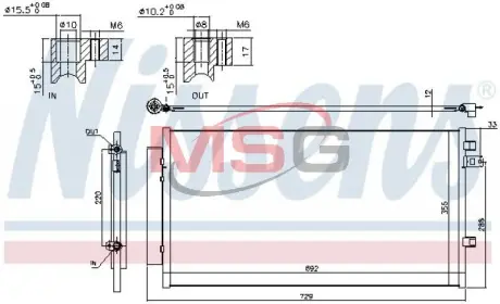 Радiатор кондицiонера nissens 940692 Фиат 500
