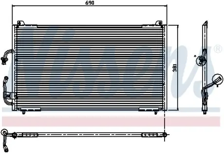 Радiатор кондицiонера nissens 94224 Пежо 406