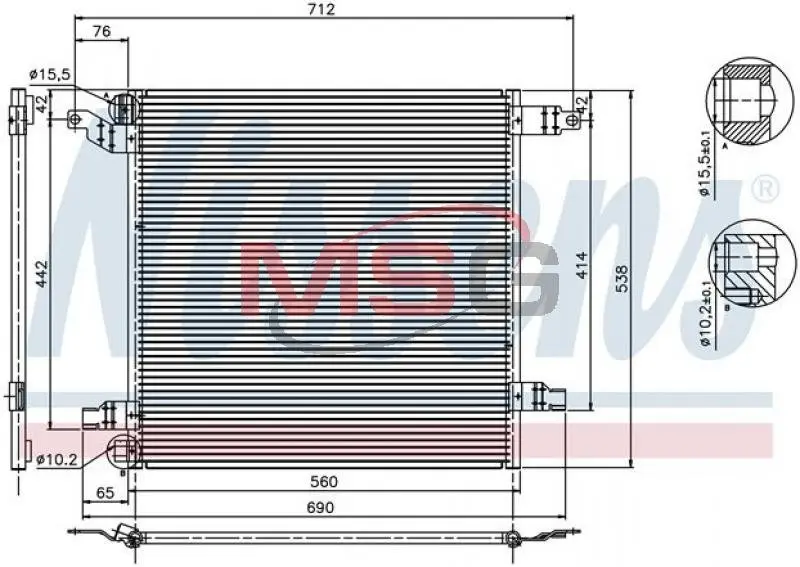 Радiатор кондицiонера nissens 94568