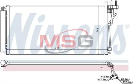 Радиатор кондиционера nissens 94804 Hyundai Sonata yf 6