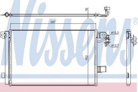 Радиатор кондиционера VW TRANSPORTER T5 (03-) 2.0 TDi (+) (пр-во) nissens 940345