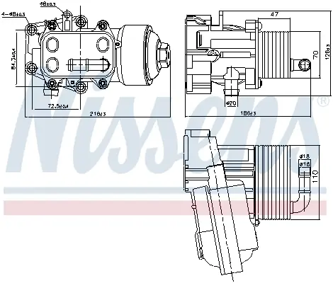 Радіатор масляний nissens 91315