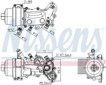 Радіатор масляний з корпусом масляного фільтра nissens 90992